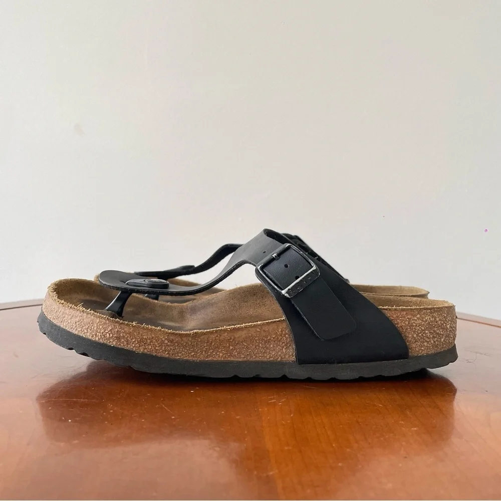 Birkenstock Gizeh Birko Flor Black Thong Sandals | EU 36 - Picture 6 of 6